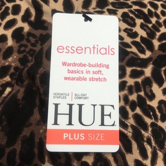 new Size 2XL HUE Women's Essentials BROWN Leopard Cotton Bike Shorts - Picture 5 of 7